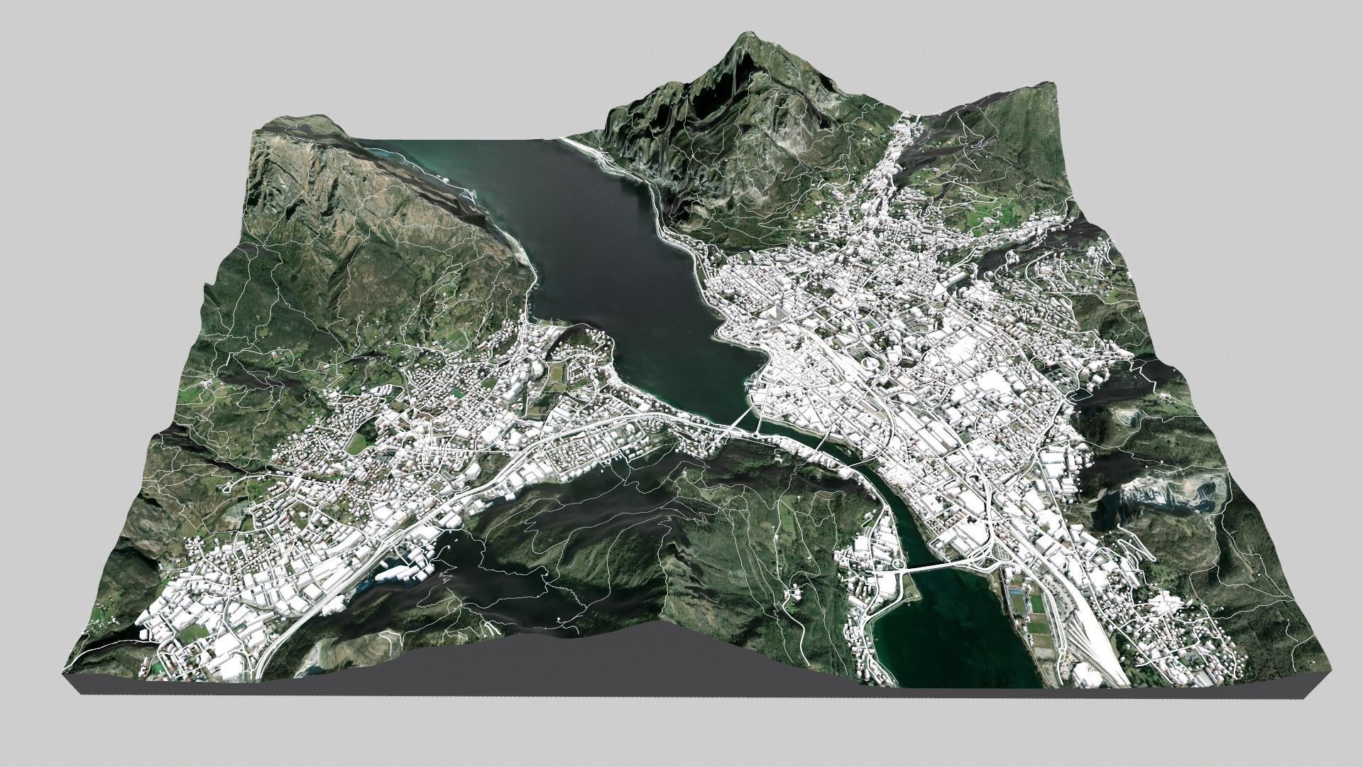 Cityscape Lecco and Valmadrera Italy 3D model_3