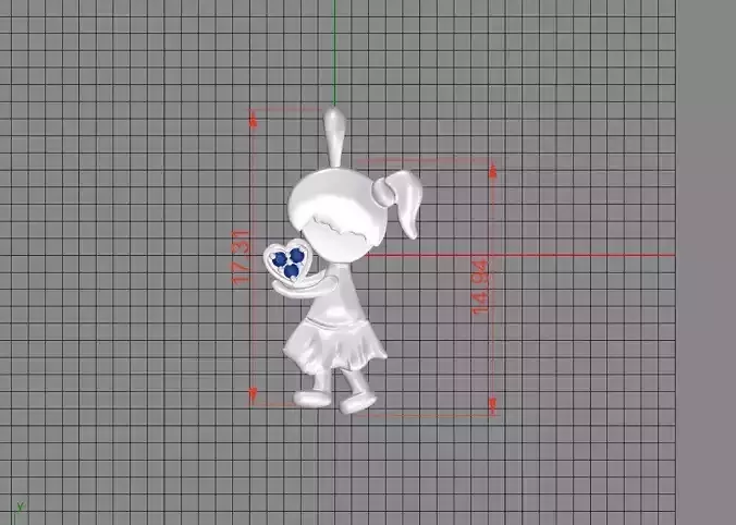 Girl with heart pendant