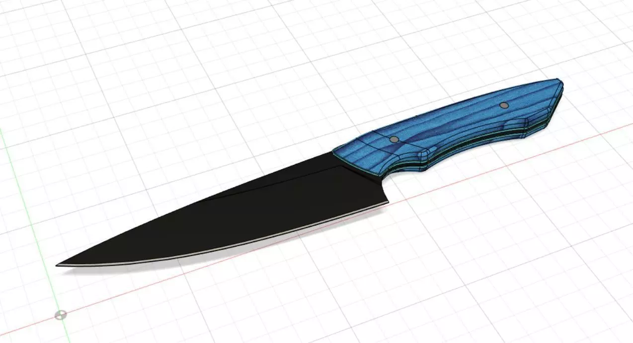 Kitchen knife design for knife maker with PDF sheet 3D print model_0