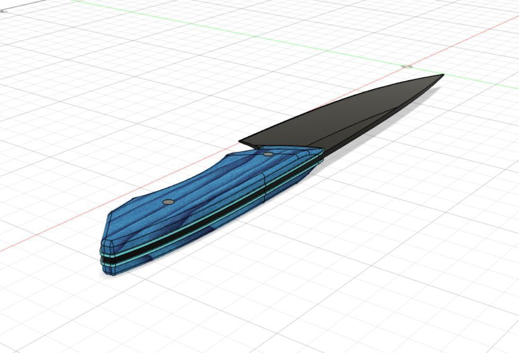 Kitchen knife design for knife maker with PDF sheet 3D print model_2