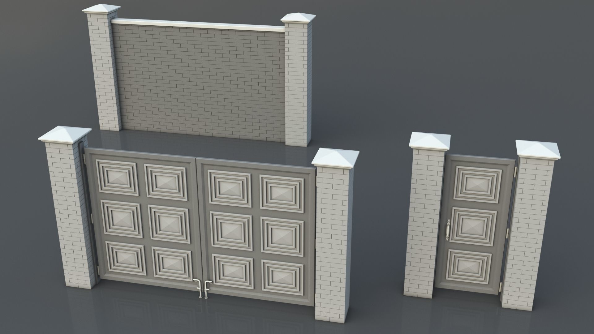 Gates-Fences-Doors Collection - 45 pieces 3D model_11