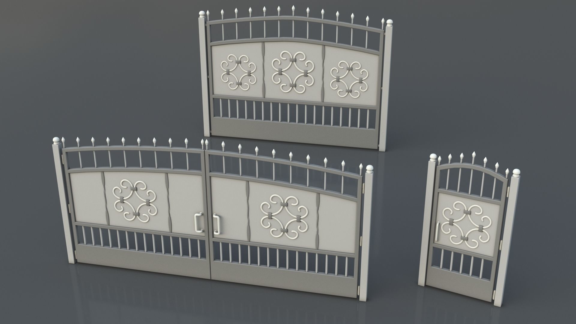 Gates-Fences-Doors Collection - 45 pieces 3D model_9