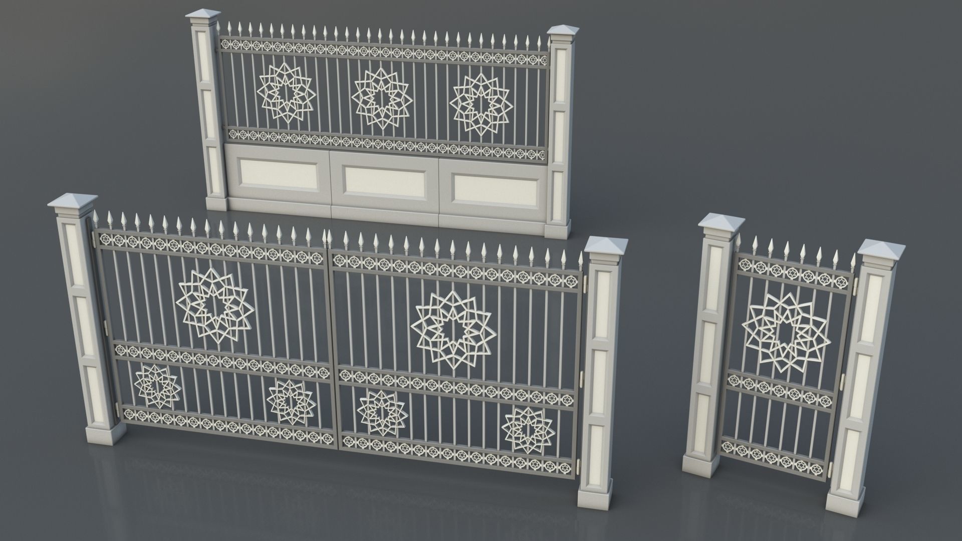 Gates-Fences-Doors Collection - 45 pieces 3D model_10