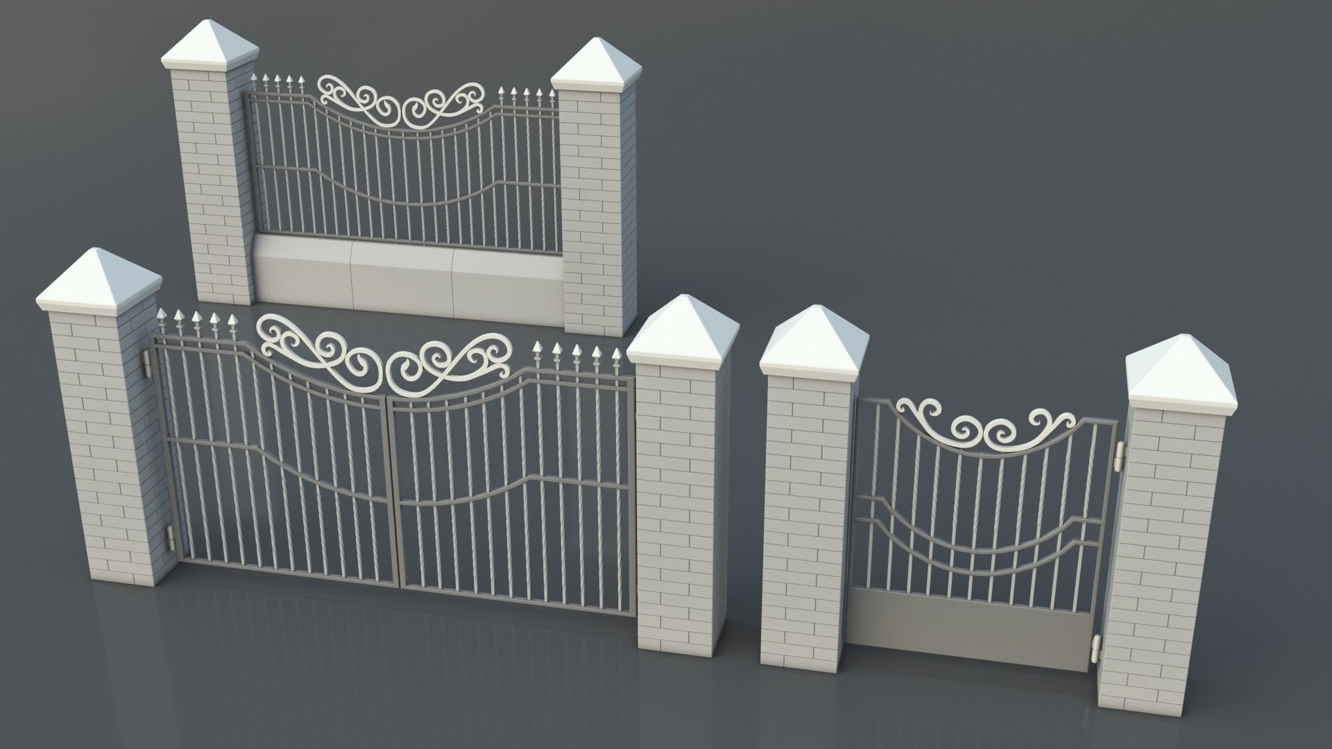 Gates-Fences-Doors Collection - 45 pieces 3D model_13