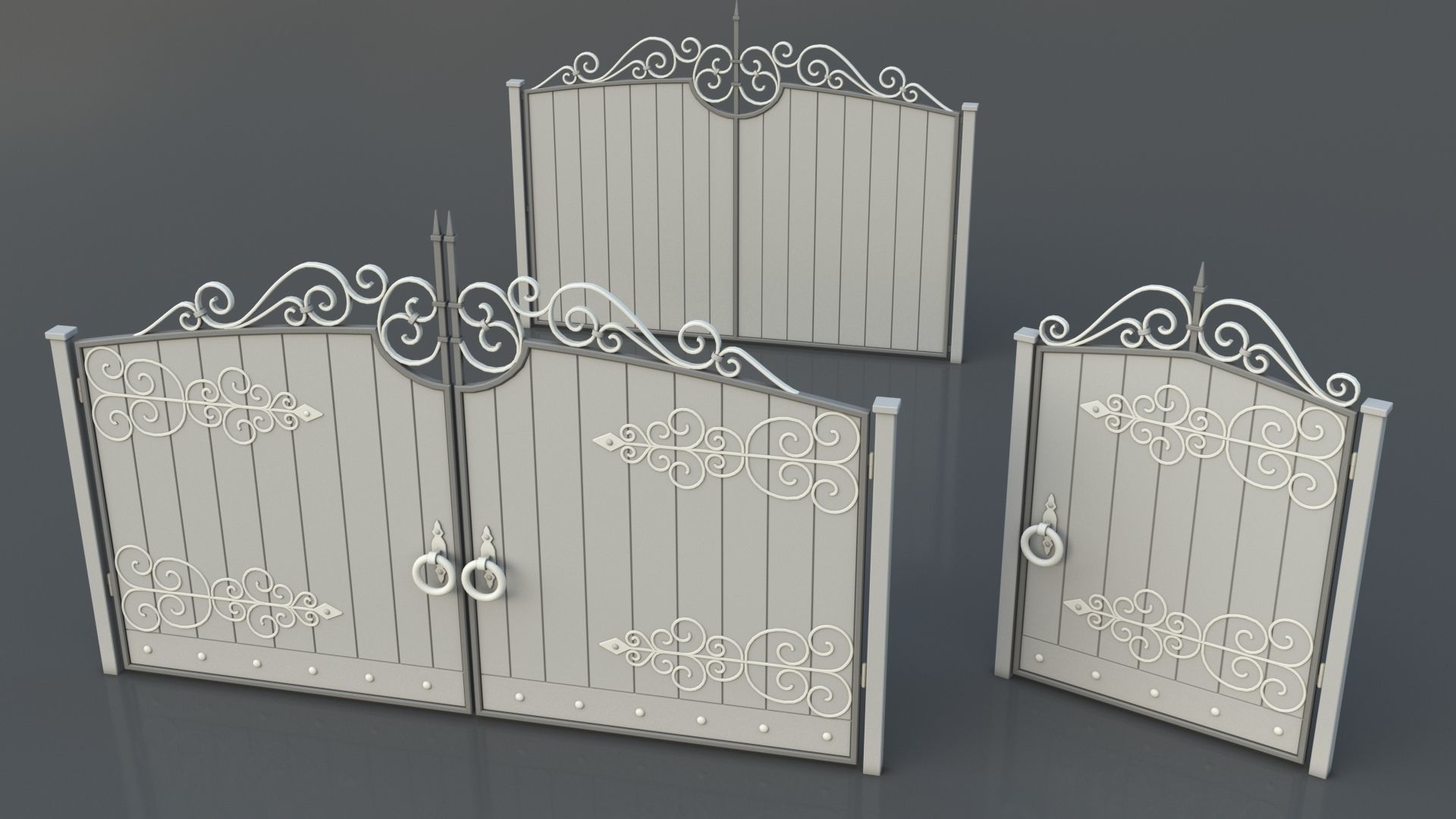 Gates-Fences-Doors Collection - 45 pieces 3D model_8