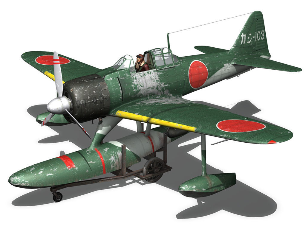 Nakajima A6M2-N - Rufe 3D model_15