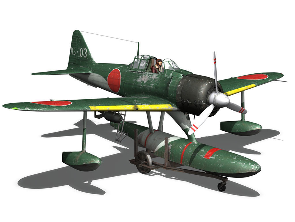 Nakajima A6M2-N - Rufe 3D model_10