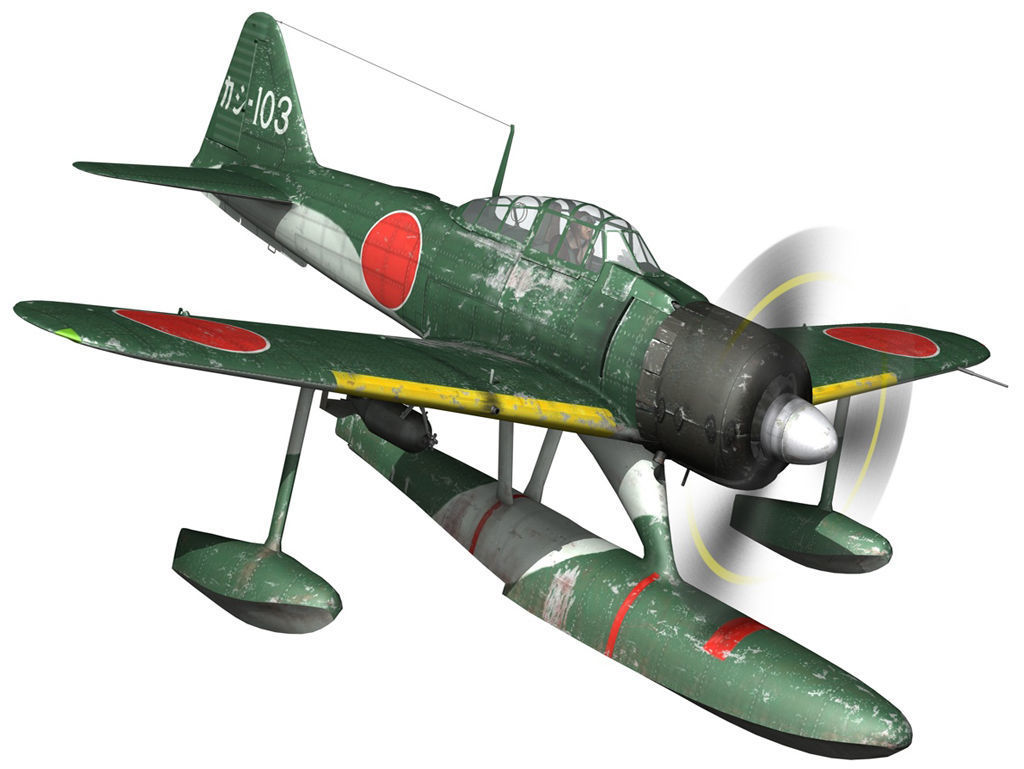 Nakajima A6M2-N - Rufe 3D model_3