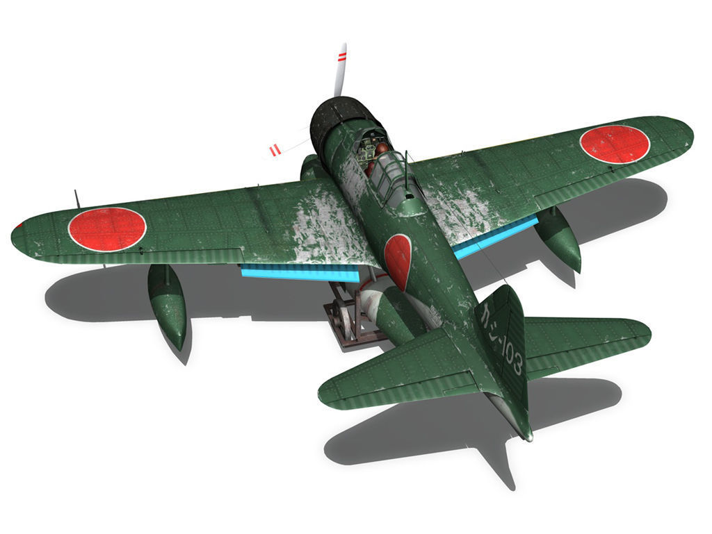 Nakajima A6M2-N - Rufe 3D model_9