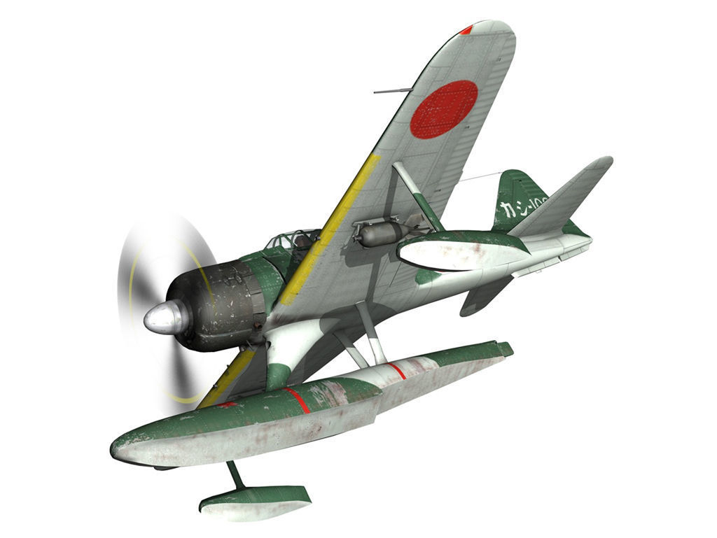 Nakajima A6M2-N - Rufe 3D model_8