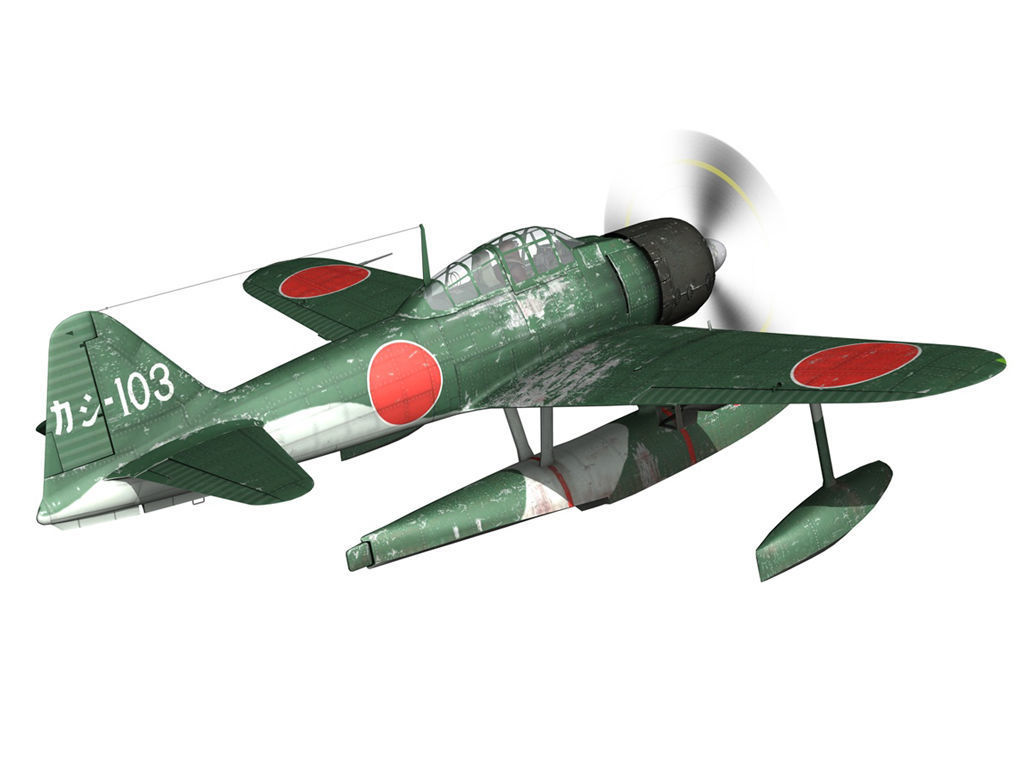 Nakajima A6M2-N - Rufe 3D model_6