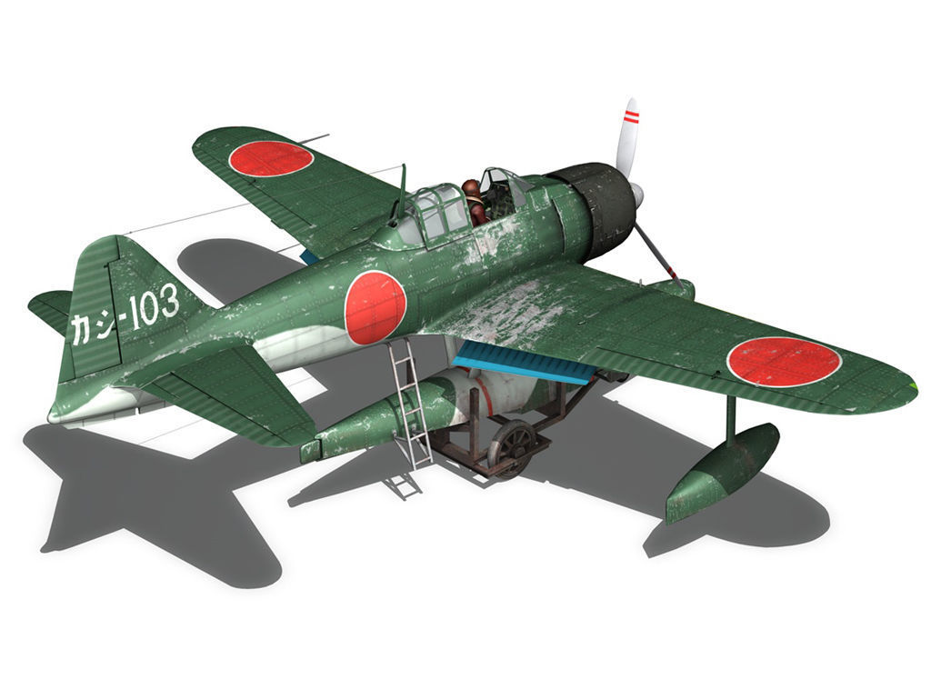 Nakajima A6M2-N - Rufe 3D model_12