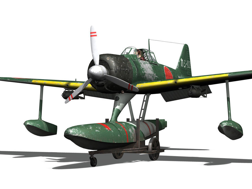 Nakajima A6M2-N - Rufe 3D model_11