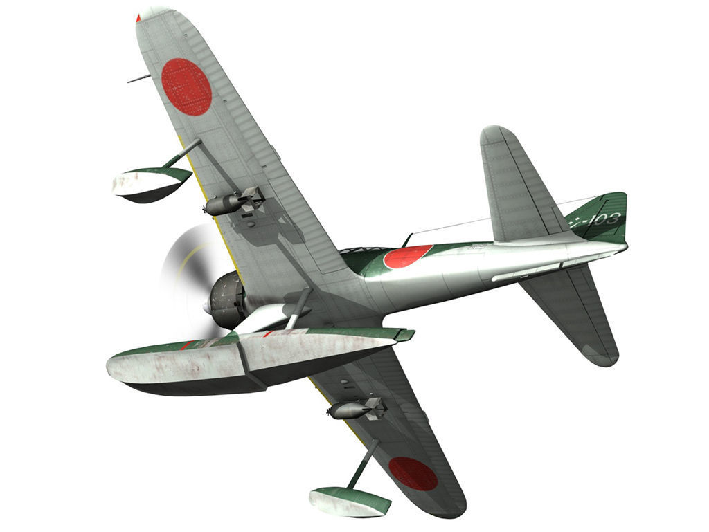 Nakajima A6M2-N - Rufe 3D model_7