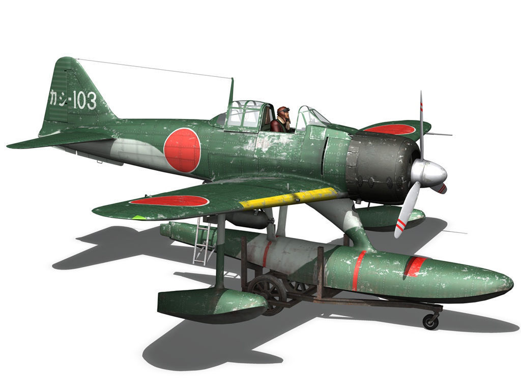 Nakajima A6M2-N - Rufe 3D model_14