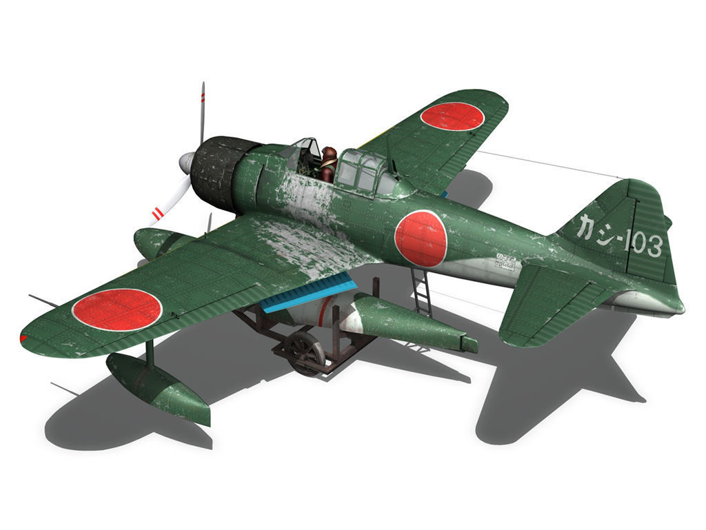 Nakajima A6M2-N - Rufe 3D model_13