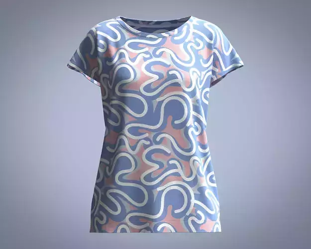 Girls-Pastel Squigg AOP Tops