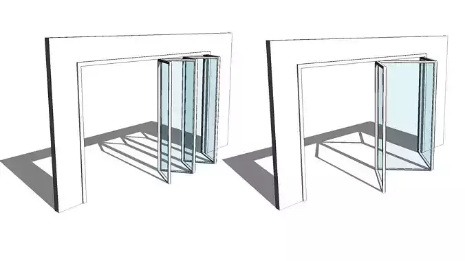 Fully Parametric Bi-Fold Doors 3D model