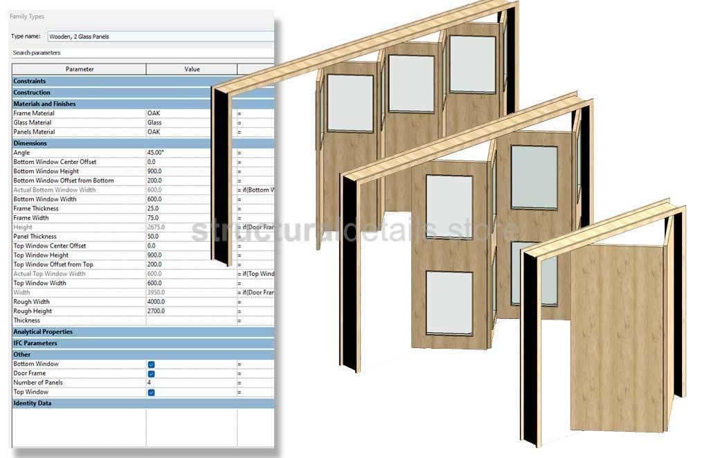 Fully Parametric Bi-Fold Doors 3D model | CGTrader