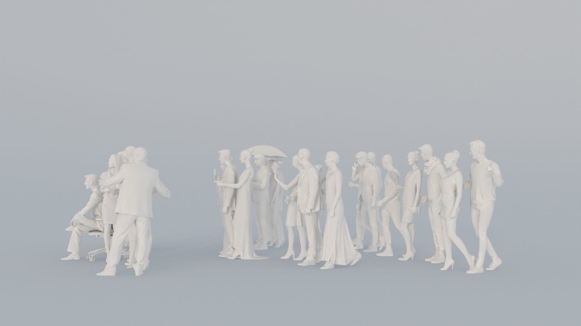 20 CROWDS BUS1 ELE2 CASU1 SITTING PEOPLE SCANS MAN WOMAN 3D print model_4
