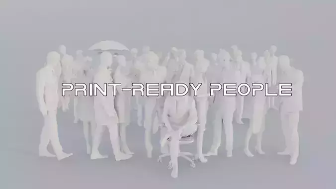 20 CROWDS BUS1 ELE2 CASU1 SITTING PEOPLE SCANS MAN WOMAN 3D print model