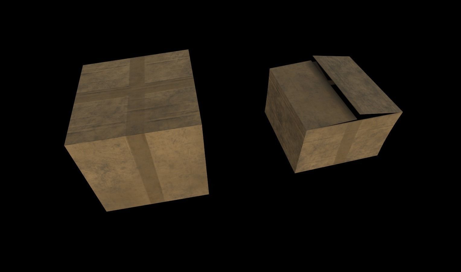 Cardboxes Pack 2 Low-poly 3D model_1
