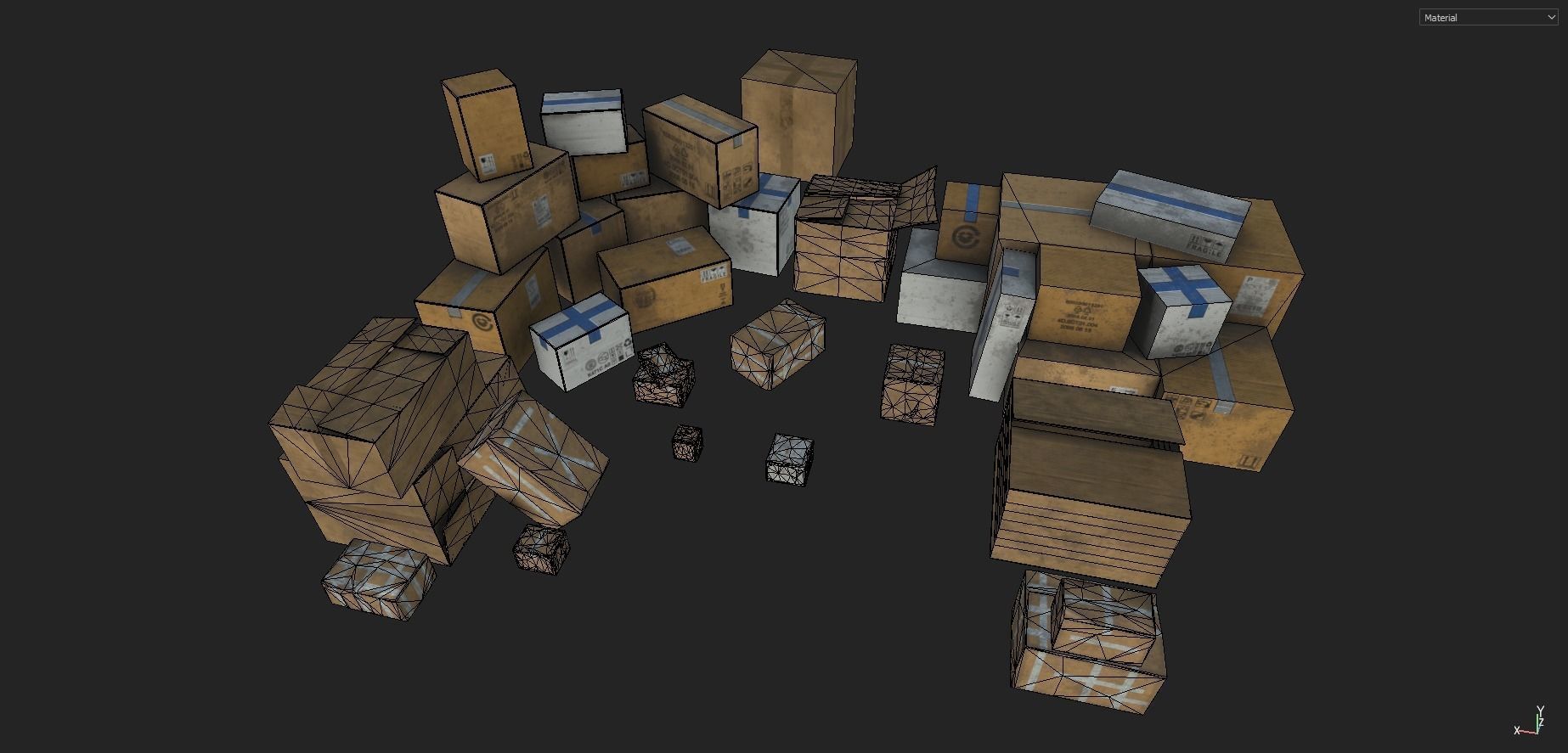 Cardboxes Pack 2 Low-poly 3D model_19