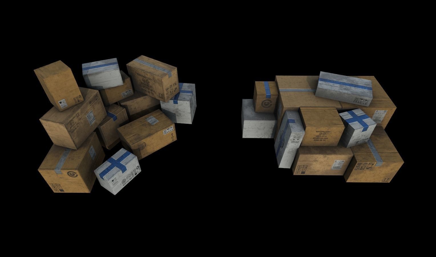 Cardboxes Pack 2 Low-poly 3D model_17