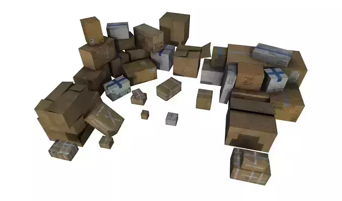 Cardboxes Pack 2 Low-poly 3D model
