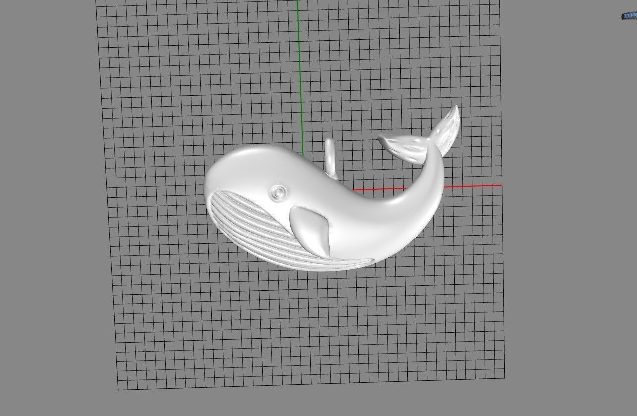 Pendant whale 3D print model_3