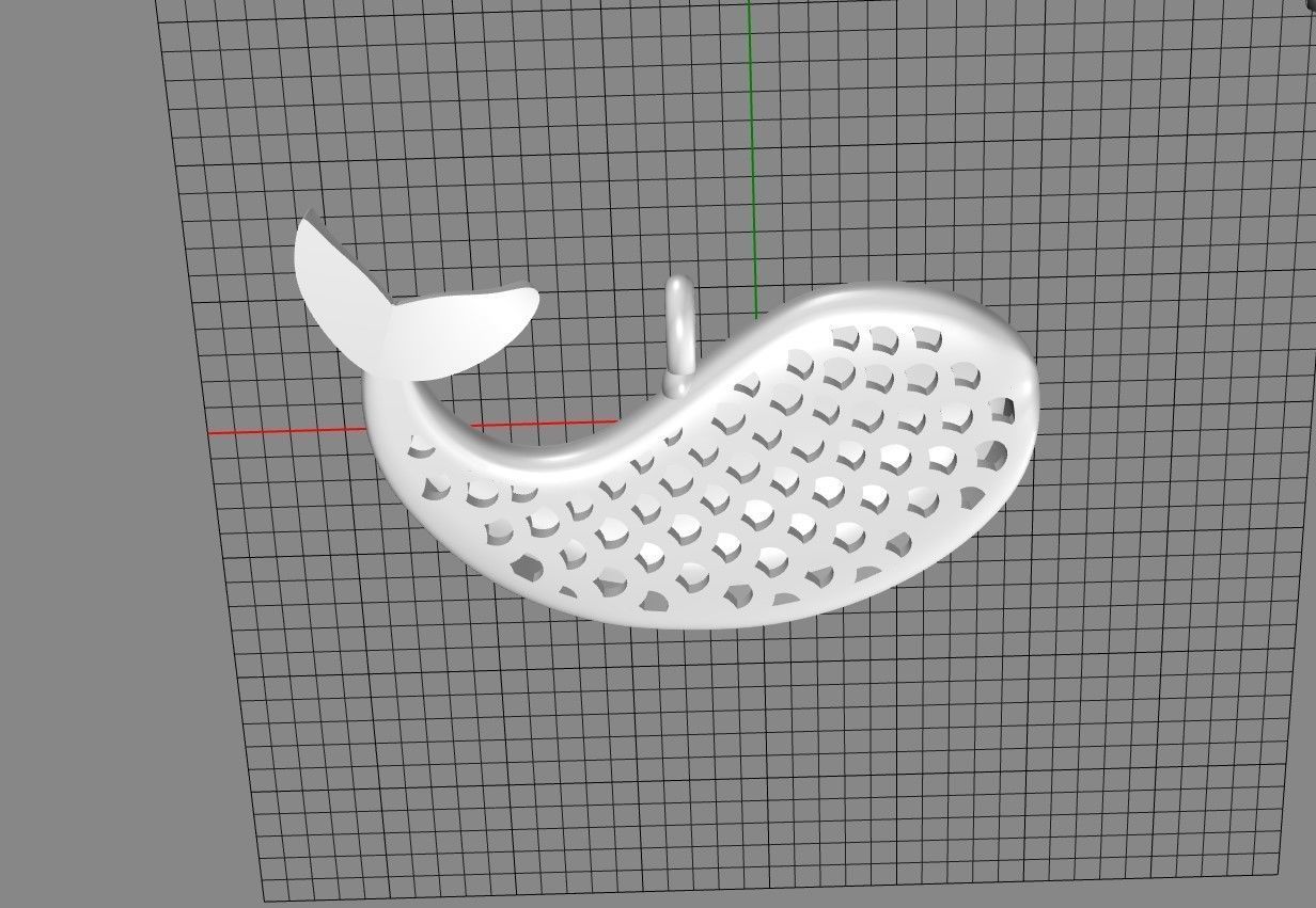 Pendant whale 3D print model_1