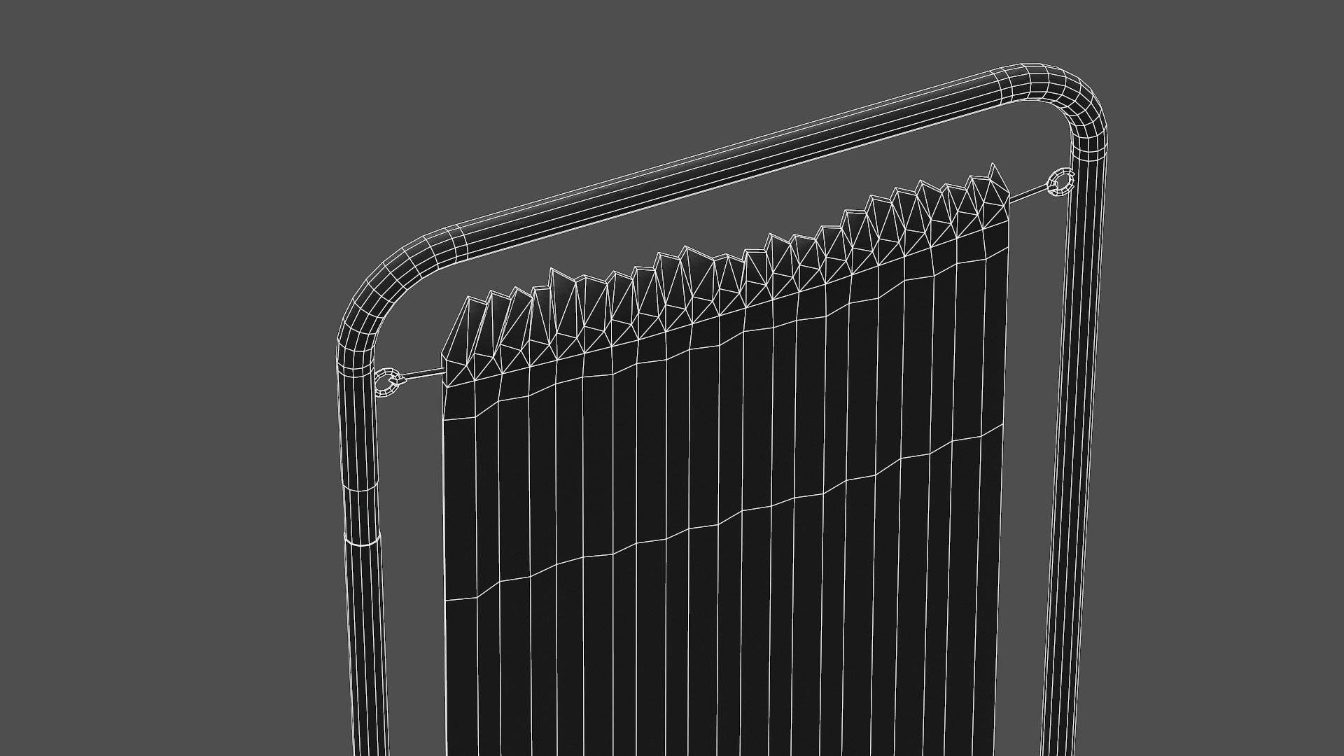 Old Modular Medical Privacy Screen   - PBR Game Ready Low-poly 3D model_9