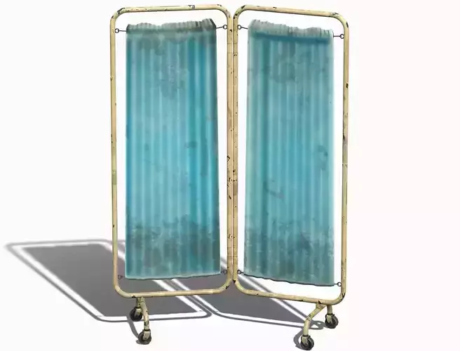 Old Modular Medical Privacy Screen   - PBR Game Ready