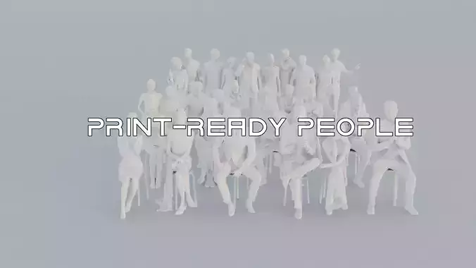 21 LP THIRTIES ELEGANT SITTING CASUAL CROWDS MAN SITTING WOMAN 3D print model