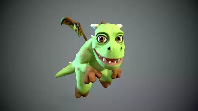 cartoon young dragon