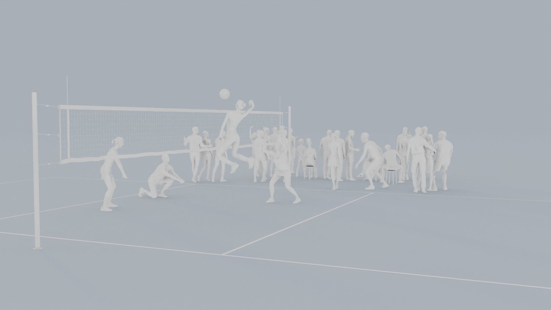 15 LP THIRTIES SPORT SUMMER CASUAL CROWDS MAN SITTING WOMAN 3D print model_9