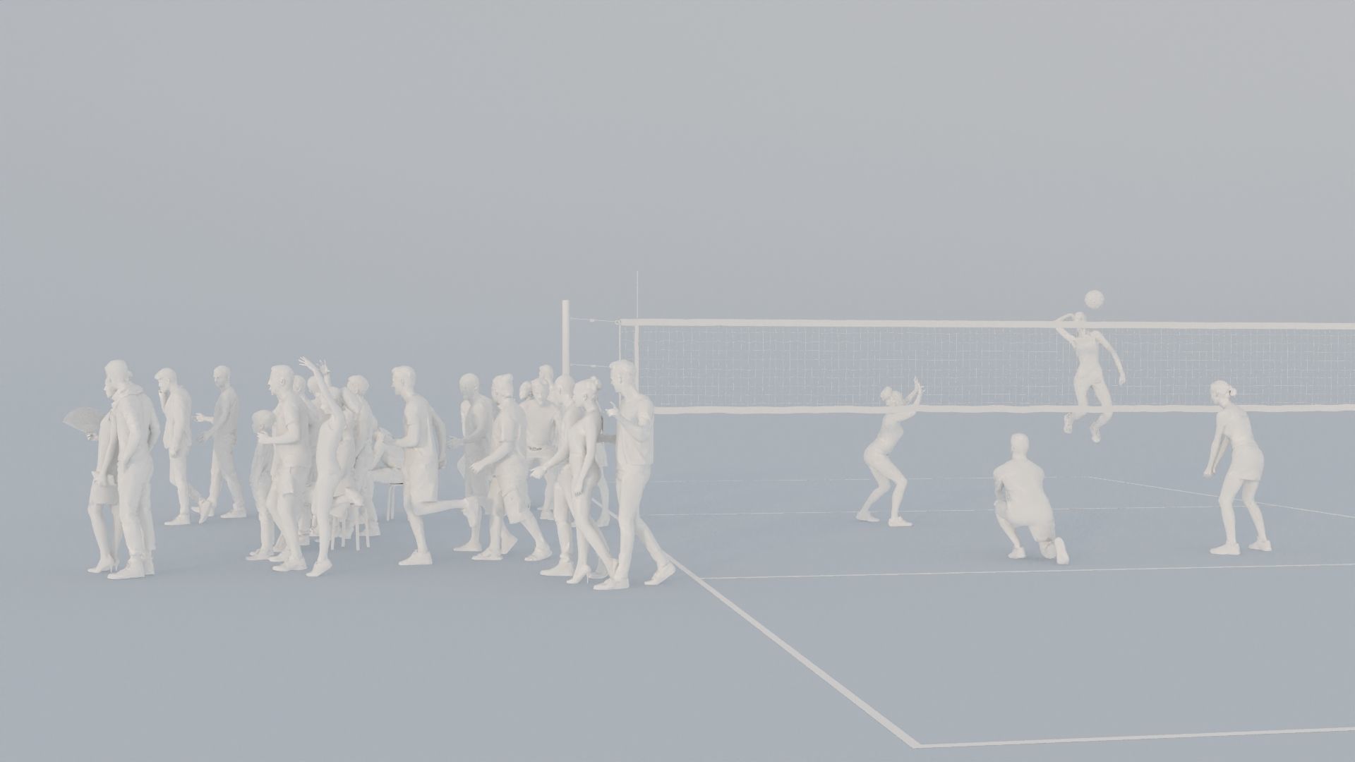 15 LP THIRTIES SPORT SUMMER CASUAL CROWDS MAN SITTING WOMAN 3D print model_5