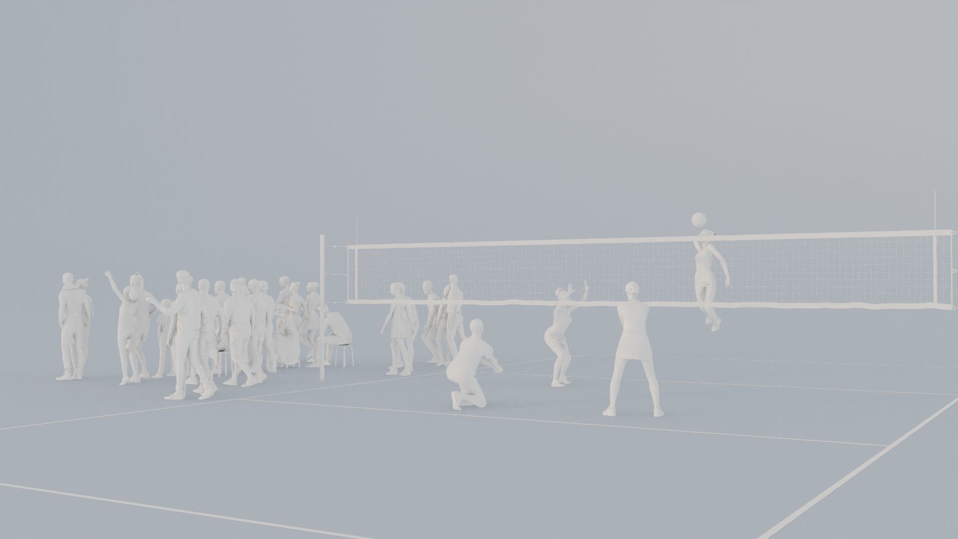 15 LP THIRTIES SPORT SUMMER CASUAL CROWDS MAN SITTING WOMAN 3D print model_7