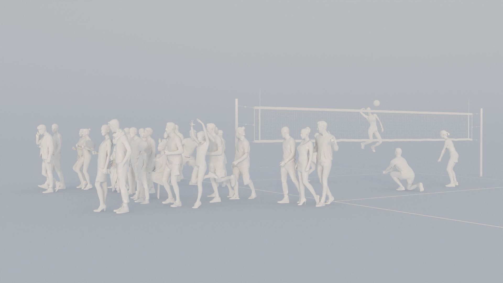 15 LP THIRTIES SPORT SUMMER CASUAL CROWDS MAN SITTING WOMAN 3D print model_4