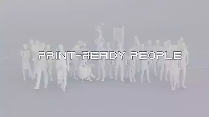 15 LP THIRTIES SPORT SUMMER CASUAL CROWDS MAN SITTING WOMAN 3D print model
