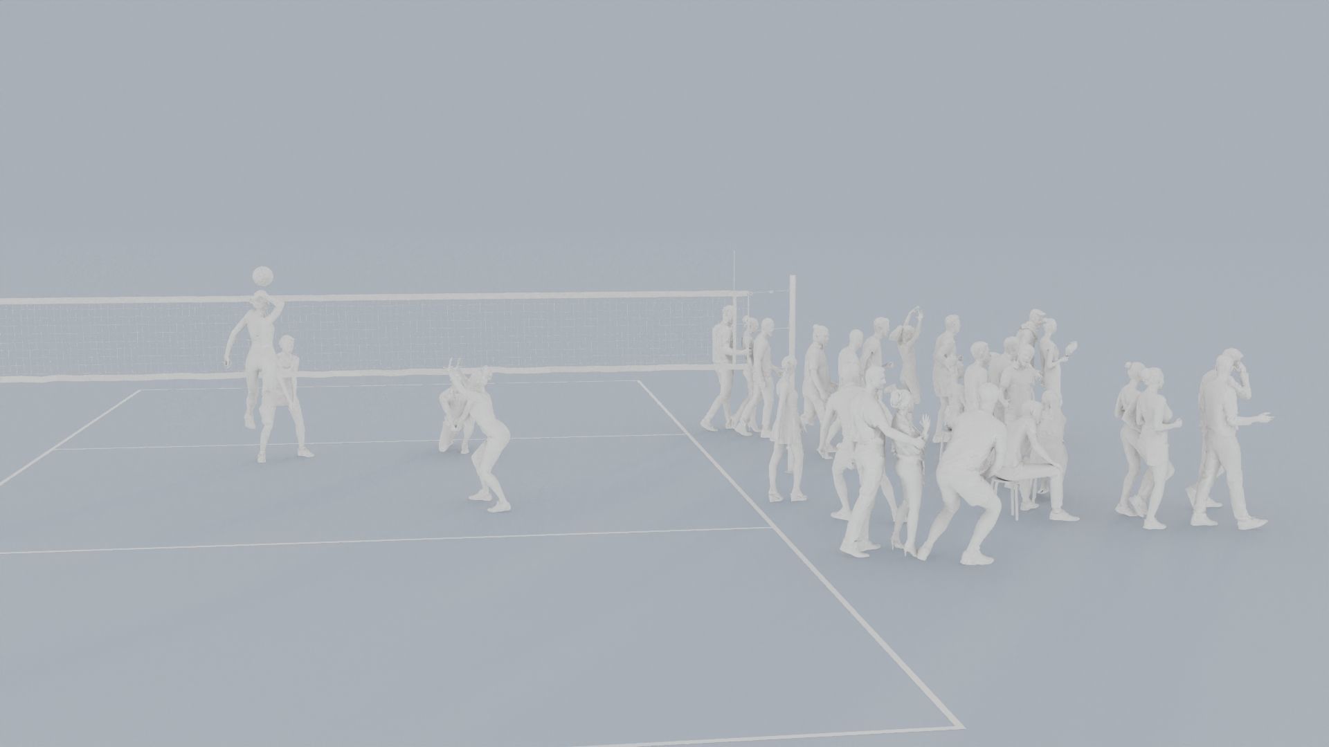 15 LP THIRTIES SPORT SUMMER CASUAL CROWDS MAN SITTING WOMAN 3D print model_11