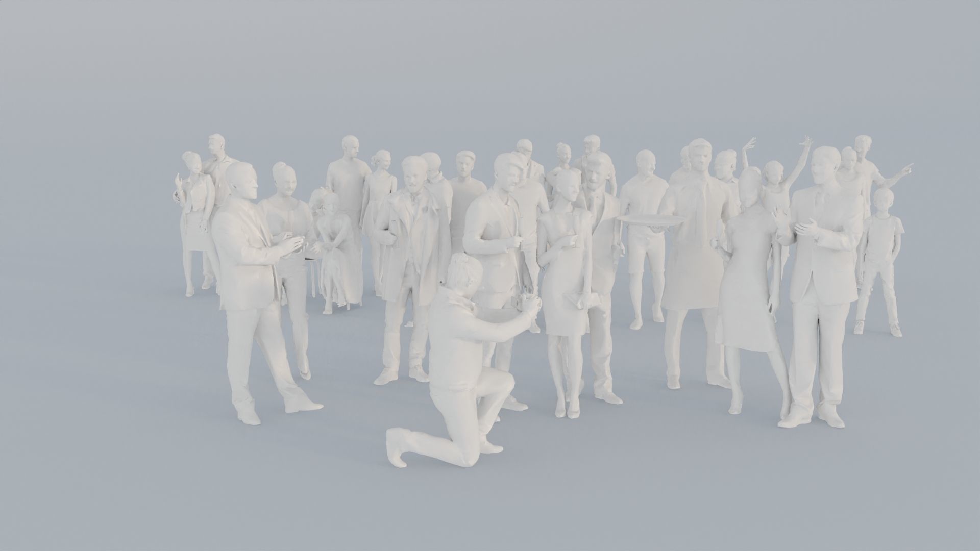 09 LP THIRTIES ELEGANT CAFE CASUAL CROWDS MAN SITTING WOMAN 3D print model_1