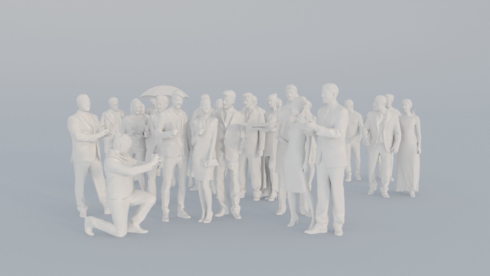 08 LP THIRTIES ELEGANT CASUAL CROWDS MAN SITTING WOMAN 3D print model_2