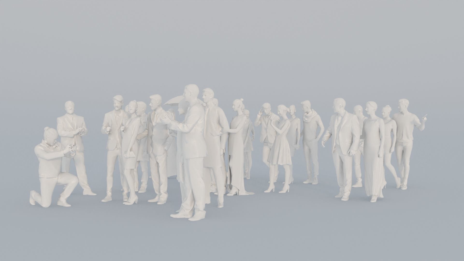 08 LP THIRTIES ELEGANT CASUAL CROWDS MAN SITTING WOMAN 3D print model_3