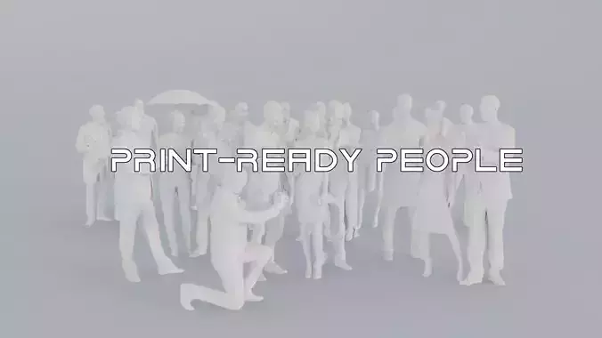 08 LP THIRTIES ELEGANT CASUAL CROWDS MAN SITTING WOMAN 3D print model