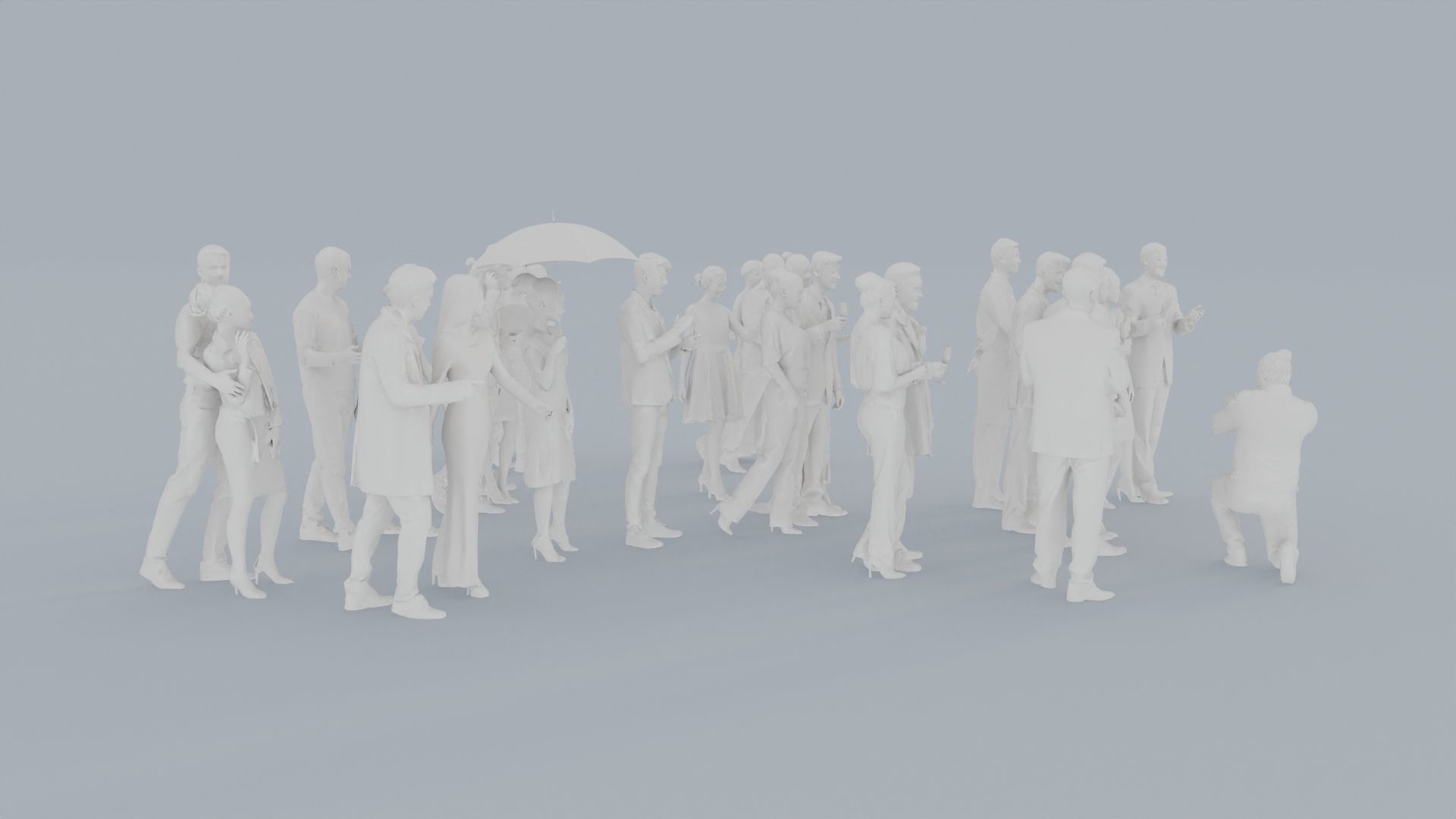 08 LP THIRTIES ELEGANT CASUAL CROWDS MAN SITTING WOMAN 3D print model_12