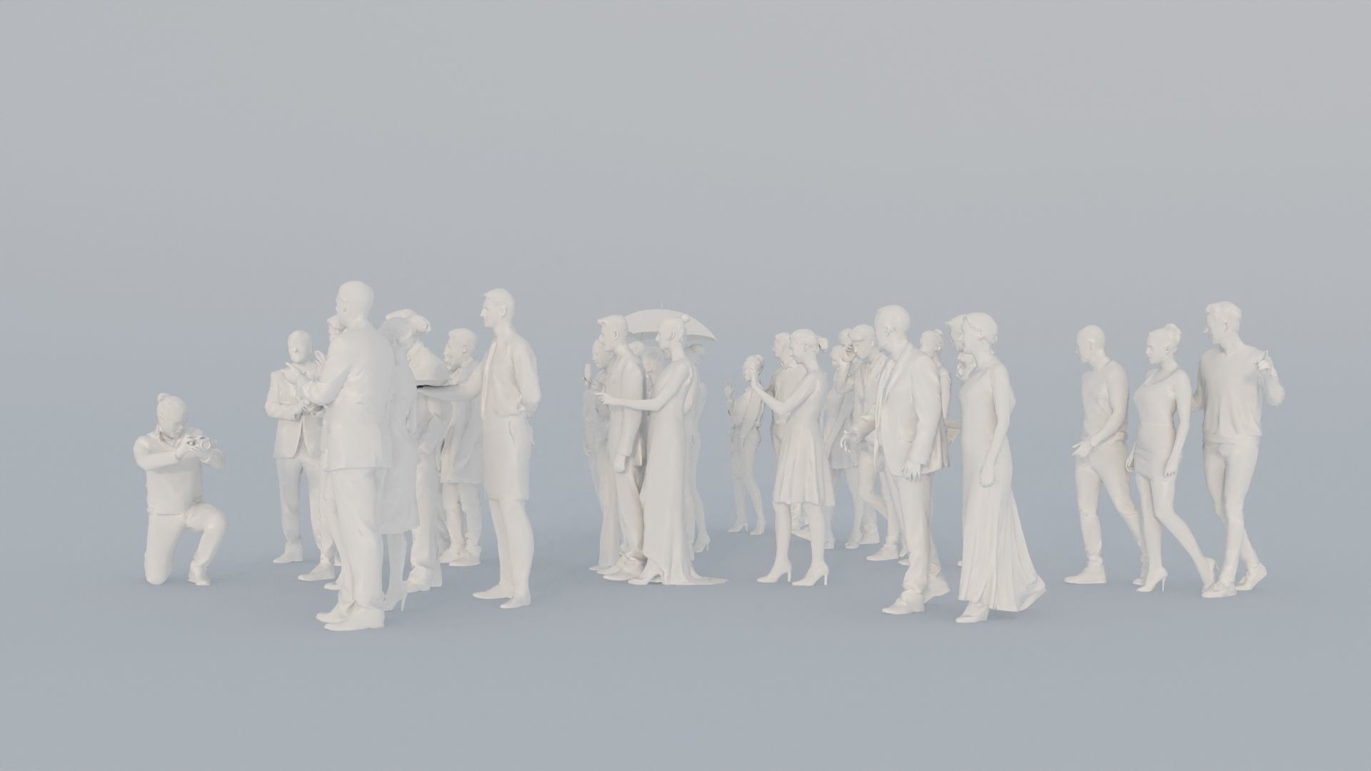 08 LP THIRTIES ELEGANT CASUAL CROWDS MAN SITTING WOMAN 3D print model_4
