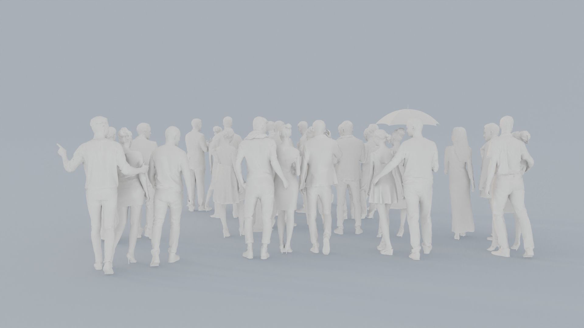 08 LP THIRTIES ELEGANT CASUAL CROWDS MAN SITTING WOMAN 3D print model_8