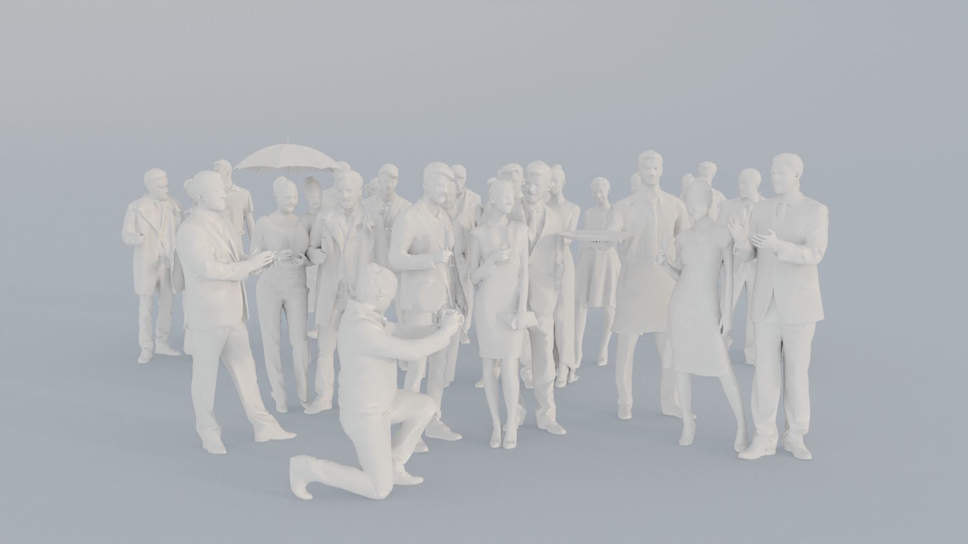 08 LP THIRTIES ELEGANT CASUAL CROWDS MAN SITTING WOMAN 3D print model_1