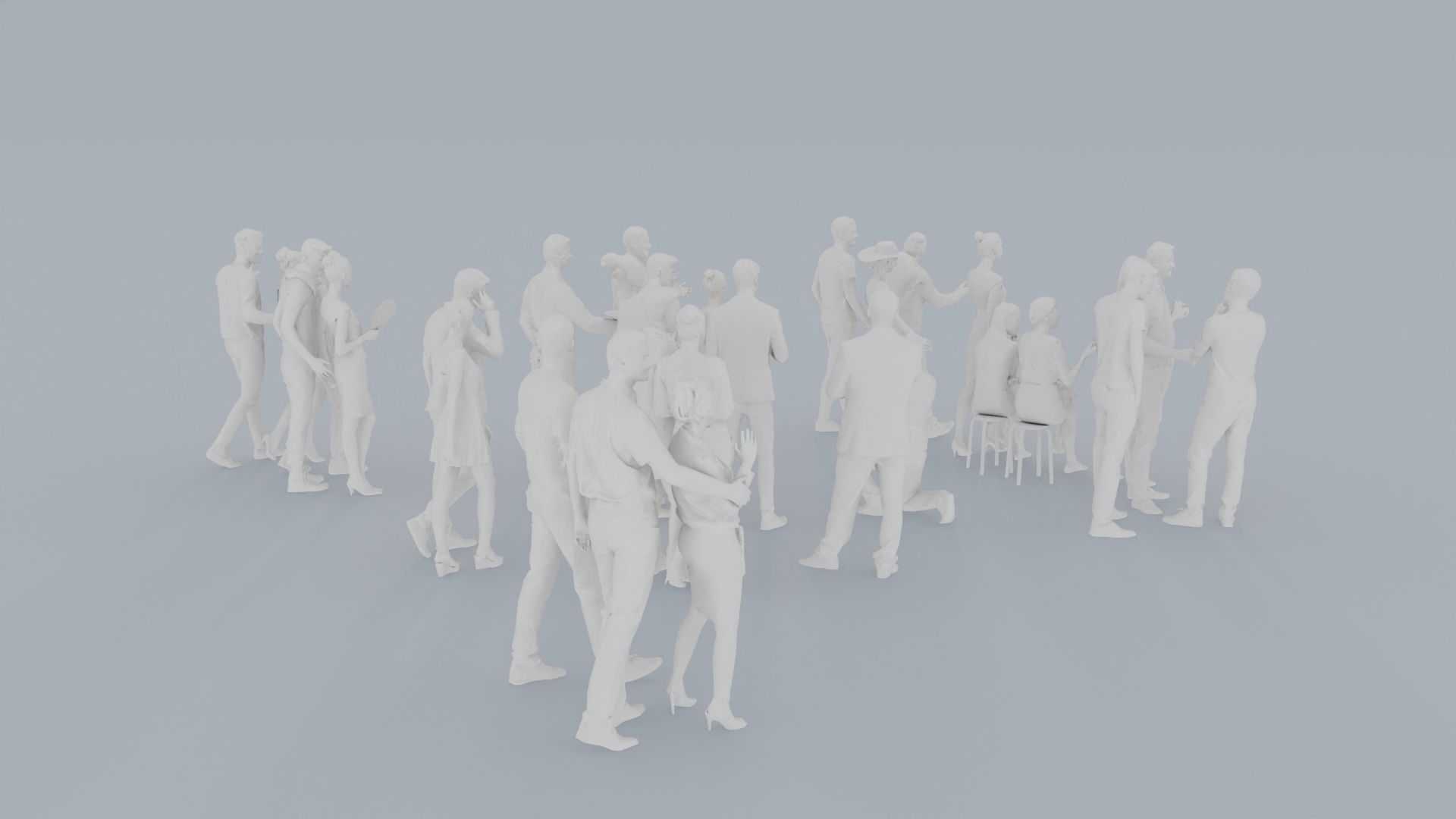 07 LP THIRTIES ELEGANT CASUAL CROWDS MAN SITTING WOMAN 3D print model_10